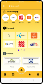 9onePay dashboard with top-up, payment, and voucher options